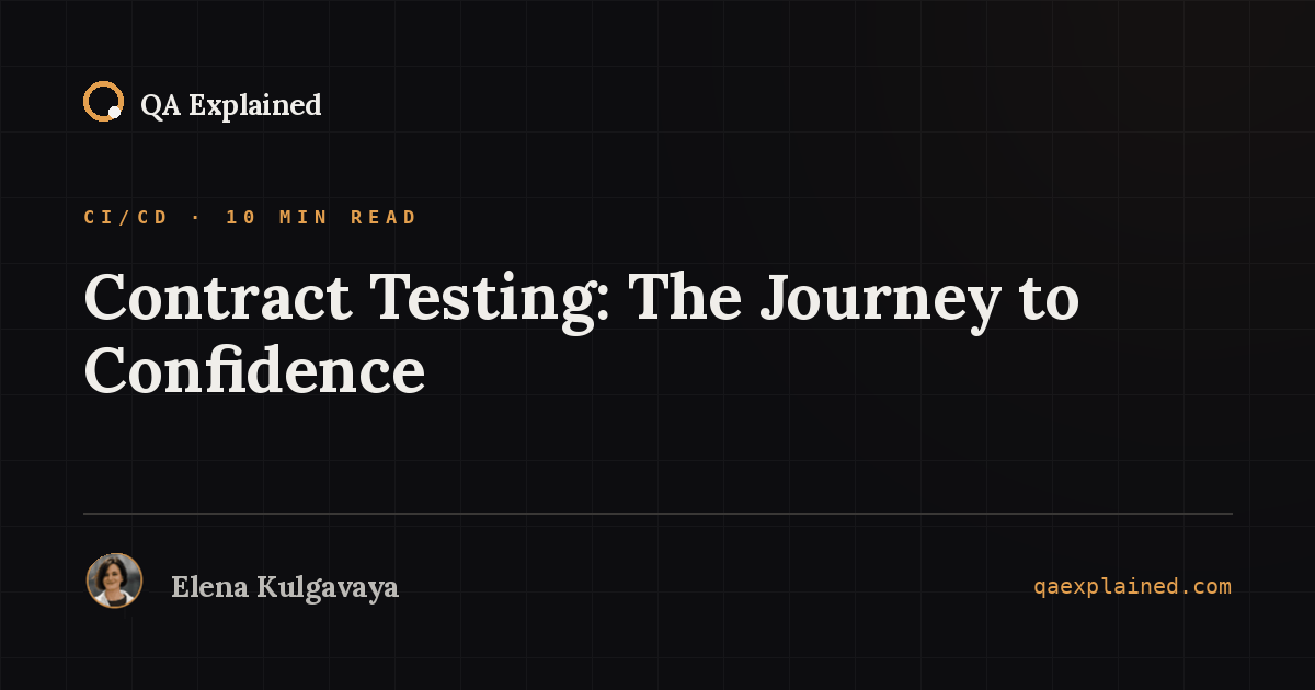 Contract Testing: The Journey to Confidence