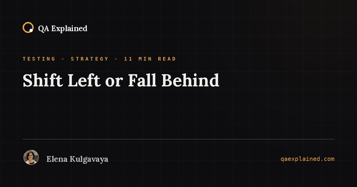 Shift Left or Fall Behind